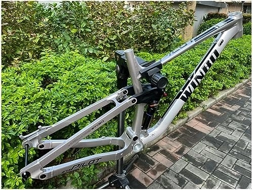 Cuadros de bicicleta de montaña : InLiMa 27.5er 29er Frame DH / XC / AM Enduro Mountain Bike Frame 17'' / 18'' aleación de aluminio marco de freno de disco a través del eje 12 * 148mm Boost (Color: Plata, Tamaño: 29 * 18'')