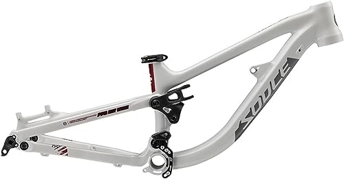 Cuadros de bicicleta de montaña : InLiMa Marco de suspensión de aleación de aluminio 20er Soft Tail Mountain Bike Frame 255mm DH / XC / AM Frame Boost Thru Axle 148mm freno de disco (Color: Blanco, Tamaño: 20er*255mm)