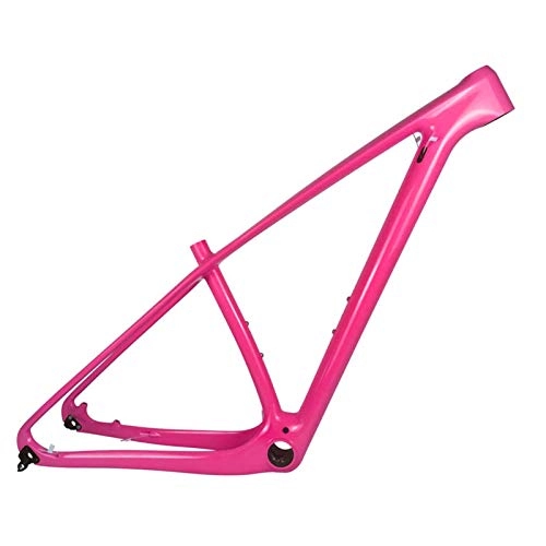 Cuadros de bicicleta de montaña : Marco de Bicicleta de Carbono de 29er MTB 135x9 QR o 142x12 Marco de Bicicleta de montaña de Carbono MTB Marco de Bicicleta MTB (Color : Pink Glossy, Size : 20 21 Inch (185cm Above))