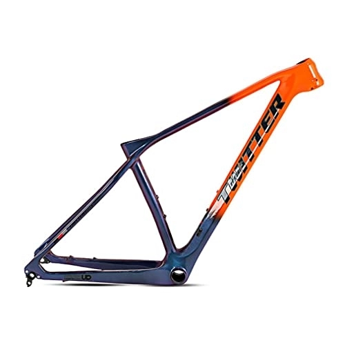 Cuadros de bicicleta de montaña : Marco De Carbono MTB 27.5er 29er Cuadro De Bicicleta De Montaña De Cola Dura 15'' 17'' 19'' Marco De Freno De Disco XC Eje Pasante 12 * 142 Mm Enrutamiento Interno ( Color : Orange , Size : 15'' )