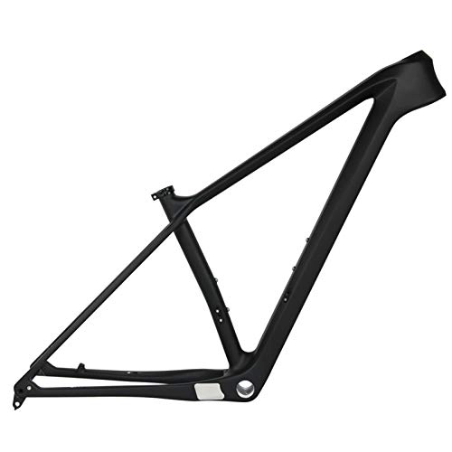 Cuadros de bicicleta de montaña : PPLAS 2021 Nuevo Marco de Carbono MTB 27.5er 29er Marco de Bicicleta de montaña de Carbono 148x12mm o 142 * 12 mm MARCHOS DE Bicicleta MTB (Color : Black Color, Size : 19in Glossy 142x12)