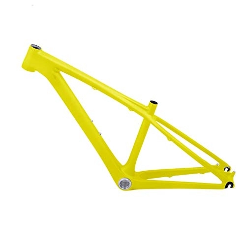 Cuadros de bicicleta de montaña : PPLAS 26er Carbon MTB Frame MTB Marco de Carbono 26er 14 Pulgadas MTB MTB Marco 26 Marco de los niños de Carbono con la Abrazadera de Auriculares (Color : Yellow, Size : 14inch Matte)