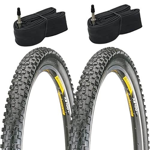Neumáticos de bicicleta de montaña : 2 Cubiertas Kenda Bicicleta MTB 27, 5x2.10 + 2 cámaras de Aire de 27, 5” FV (válvula Presta-Fina)