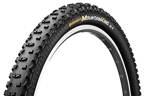 Neumáticos de bicicleta de montaña : Conti Mountain King II - Cubierta Plegable para Bicicletas RS 27.5'' Negro Negro Talla:27.5 x 2.4 Inch