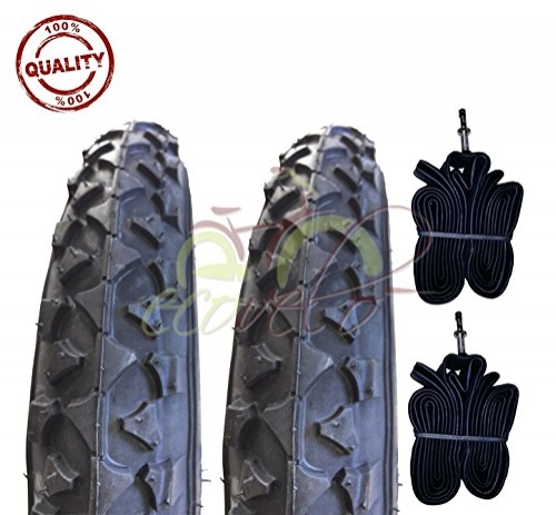 Neumáticos de bicicleta de montaña : ECOVELO 2Cuartos + 2neumticos Negros para Mountain Bike 121 / 2x 21 / 41, 75(47-203)
