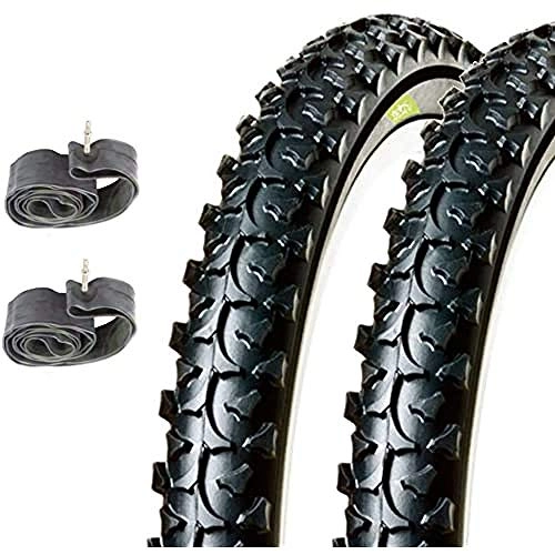Neumáticos de bicicleta de montaña : Ecovelò MTB, neumáticos y cámara de Aire 26 x 1, 95 (50-559) Todos, Negro