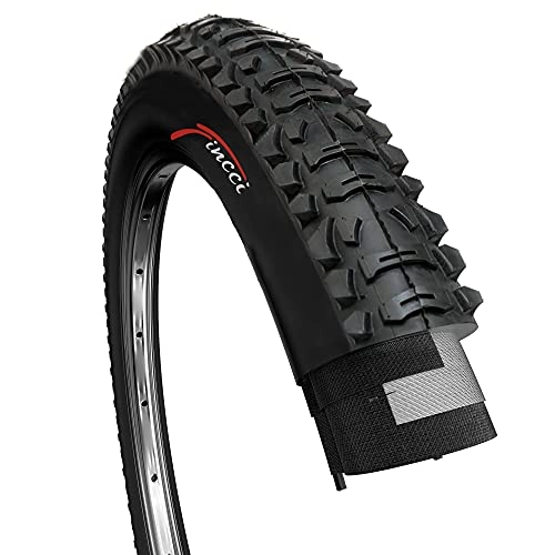 Neumáticos de bicicleta de montaña : Fincci 26 x 1, 95 Pulgadas 53-559 Plegable Cubierta para MTB Montaña Hibrida Bici Bicicleta
