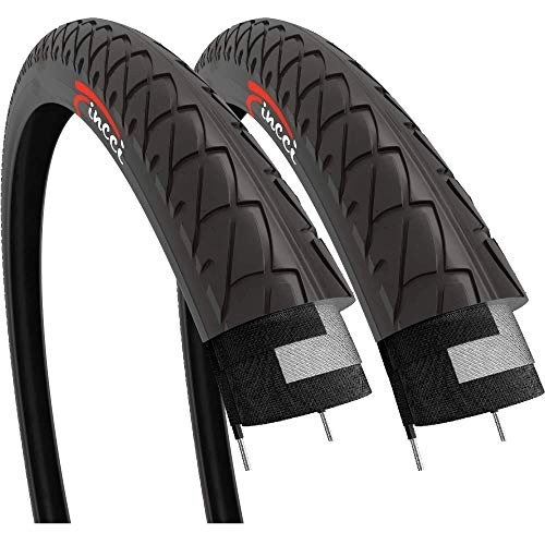 Neumáticos de bicicleta de montaña : Fincci Par 26 x 1.95 Pulgados 50-559 Plegable Cubiertas para MTB Montaña Ciclo Carretera Hibrida Bici Bicicleta (Paquete de 2)