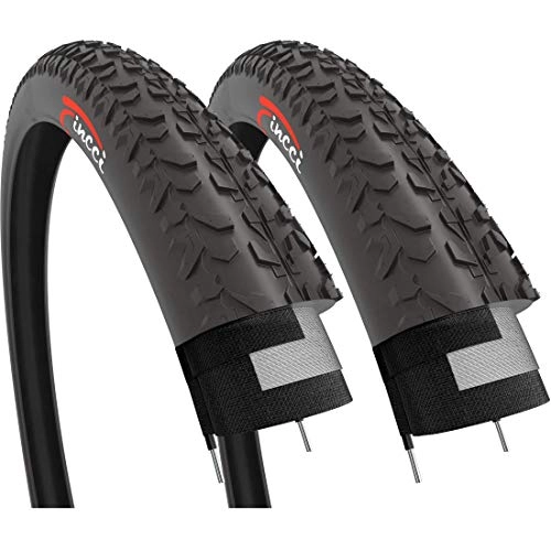 Neumáticos de bicicleta de montaña : Fincci Par 29 x 2.0 Pulgados 50-622 Cubierta para MTB Montaña Carretera Hibrida Bici Bicicleta (Paquete de 2)