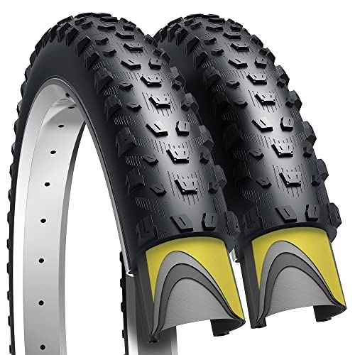 Neumáticos de bicicleta de montaña : Fincci Par Cubiertas 29 x 2.60 Pulgadas 66-622 ETRTO Neumático Plegable con Protección de Nailon, 60 TPI para Montaña, MTB, Downhill XC / Enduro Trail Neumaticos Bicicleta