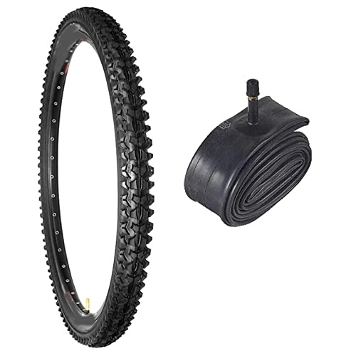 Neumáticos de bicicleta de montaña : HMTE Neumáticos de Bicicleta de montaña de 26 Pulgadas Neumático de Bicicleta de 26 * 2.15 Incluye Tubos Interiores de 48 mm, Paquete de 1, Negro, para terrenos difíciles