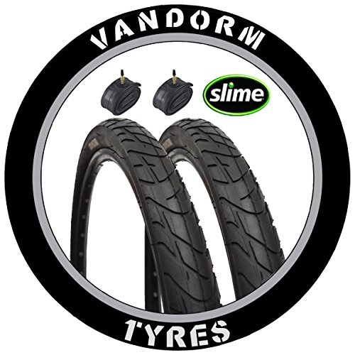 Neumáticos de bicicleta de montaña : Neumáticos lisos MTB Vandorm Wind 195 26 "x 1.95" (PAR) - P1184 y Presta SLIME Tubes x 2