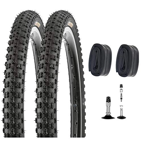 Neumáticos de bicicleta de montaña : P4B | 2 neumáticos BMX de 20 pulgadas 47-406 (20 x 1, 75) con cámaras DV en negro | para bicicleta de montaña y BMX | ideal para caminos de carretera, grava y bosque | neumáticos de bicicleta