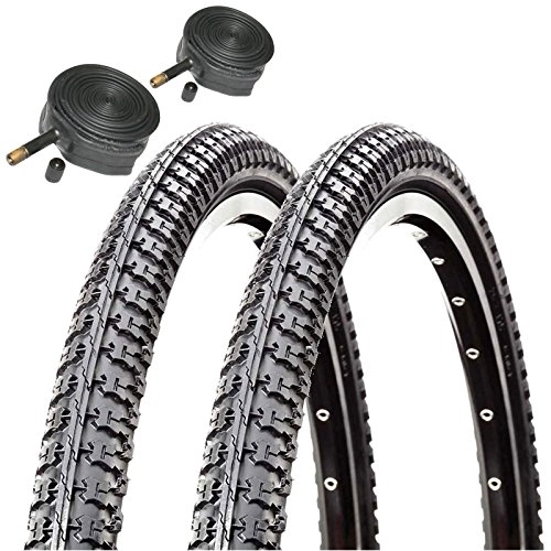 Neumáticos de bicicleta de montaña : Raleigh CST T1345 26" x 1.75 Centre Raised Tread Mountain Bike Tyres with Schrader Tubes (Pair)