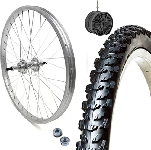 Neumáticos de bicicleta de montaña : Rueda de llanta trasera de 24 x 1, 75 cm, cubo de 6 / 7 V + cubierta de MTB 24 x 1, 95 + cámara de rueda completa para bicicleta de montaña de 24 pulgadas