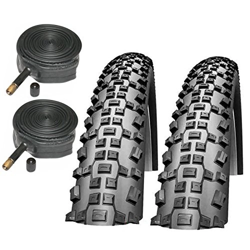 Neumáticos de bicicleta de montaña : Schwalbe Rapid Rob 26" x 2.10 Mountain Bike Tyres with Schrader Tubes (Pair)