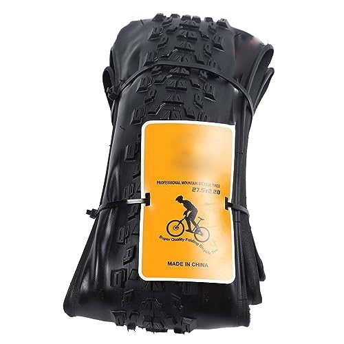 Neumáticos de bicicleta de montaña : SUNGOOYUE 27.5x2.20 Neumático Exterior de Bicicleta Goma Antideslizante Bicicleta de Carretera de Montaña Reemplazo de Neumático Plegable para Ciclismo (Todo Negro)
