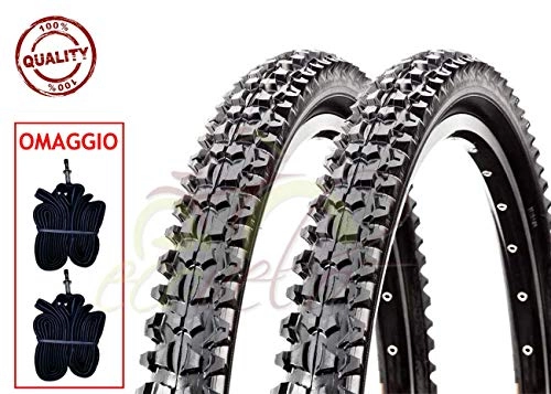 Neumáticos de bicicleta de montaña : Union EBA26MDU 2 neumáticos + 2 cámaras de aire 26 x 2.125 MTB 57-559 Mountain Bike neumáticos bicicleta