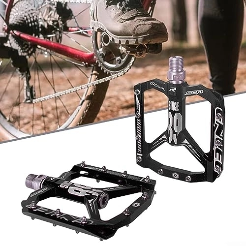 Pedales de bicicleta de montaña : 2 pedales de bicicleta de ciclismo, aleación de aluminio DU Rodamientos de bicicleta de montaña Palin Pedales para bicicleta de carretera MTB (negro)