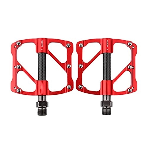 Pedales de bicicleta de montaña : AIRAXE Pedal de Fibra de Carbono de Bicicleta Ultralight Ultralight Three Sell Roiling se amplía sin Deslizamiento con Tacos for MTB Accesorios for Bicicletas de montaña (Color : Red)