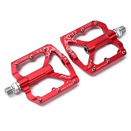 Pedales de bicicleta de montaña : AZCX Pedales de cojinetes de Sello Ultraligero, para Bicicletas Mountain Road Bike Pedales MTB Accesorios (Color : Red)