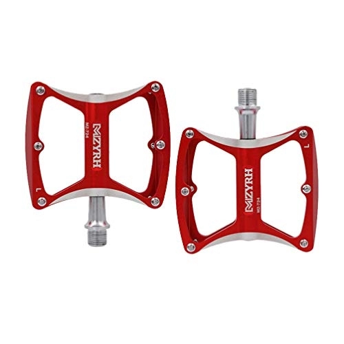 Pedales de bicicleta de montaña : CLISPEED Pedal de Bicicleta de Montaña de Aluminio Fuerte Antideslizante Plataforma de Bicicleta Pedales Planos para Carretera de Montaña BMX Bicicleta MTB (Rojo)