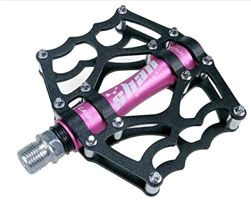 Pedales de bicicleta de montaña : Pedales MTB Pedales de Bicicleta de montaña aleación de Aluminio CNC Firador de Bicicleta Big Flat Ultralight Cycling BMX Pedal Pedales Bicicleta (Color : Pink)