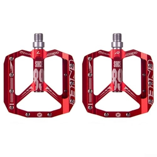Pedales de bicicleta de montaña : Zoegneer 2 pedales de aleación de aluminio Pedales de bicicleta Pedales de bicicleta de montaña Pedales de alta resistencia MTB con agarre antideslizante (rojo)