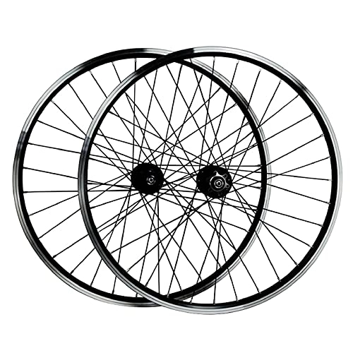 Ruedas de bicicleta de montaña : 26 Pulgadas 27.5"V-Brake Juego de Ruedas de Bicicleta MTB Aleación de Aluminio 29 Pulgadas Ruedas de Ciclismo de montaña 32 Orificios para 7 / 8 / 9 / 10 / 11 Velocidad (Color: Negro, Tamaño: 27.5
