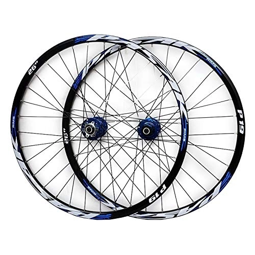 Ruedas de bicicleta de montaña : Bicicleta Montaña Juego De Ruedas 26 / 27, 5 / 29 Pulgadas Freno Disco Eje Cónico MTB Delantera + Trasero Rueda Liberación Rápida 7 / 8 / 9 / 10 / 11 Velocidad (Color : Blue, Size : 29in)