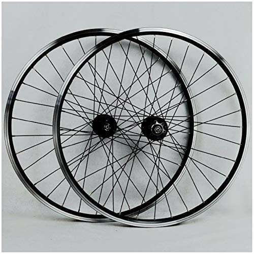 Ruedas de bicicleta de montaña : DYSY MTB Wheelset 26 pulgadas, doble pared aleación de aluminio V freno / disco freno bicicleta llanta híbrida / montaña para 7 / 8 / 9 / 10 / 11 velocidad llanta (color: negro, tamaño: 26 pulgadas)