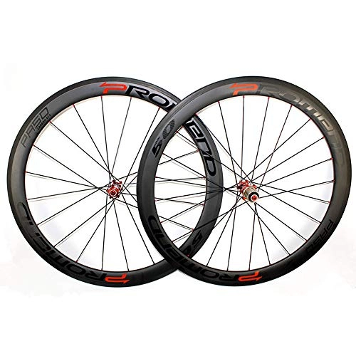 Ruedas de bicicleta de montaña : Gimitunus Juego de Ruedas de Carbono Clincher Road Wheelset 3K Twill Bicycle Carbon Wheels