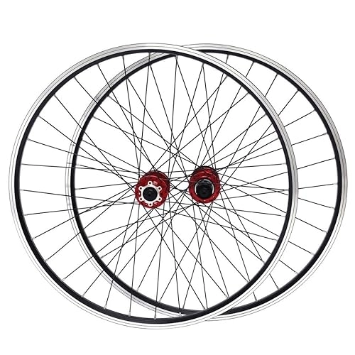 Ruedas de bicicleta de montaña : hinnhonay Juego de ruedas de bicicleta de montaña de 29 pulgadas, llanta de aluminio, freno de disco MTB, rueda delantera de liberación rápida, rueda trasera para bicicleta de montaña, color rojo