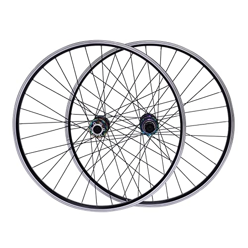 Ruedas de bicicleta de montaña : Juego de bicicletas de montaña de 27, 5 pulgadas, llantas de aluminio, freno de disco MTB, ruedas de bicicleta de 27, 5 pulgadas, juego de ruedas de bicicleta MTB