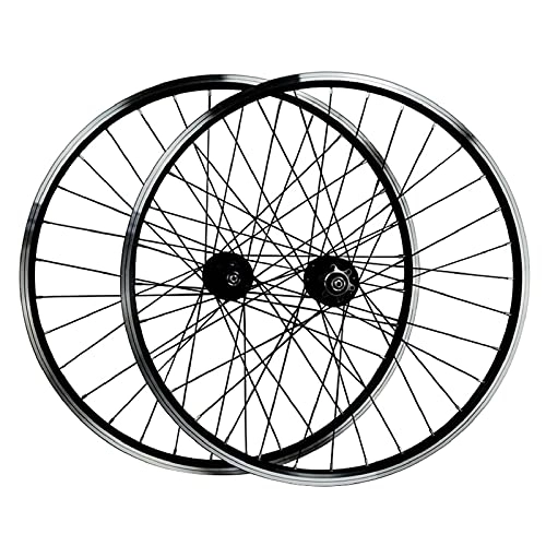 Ruedas de bicicleta de montaña : Juego de Ruedas de Bicicleta MTB 26"27.5 Pulgadas 29er, aleación de Aluminio de Doble Pared V-Brake Ruedas de Ciclismo 32 Agujeros compatibles 7-12 velocidades (Color: Negro, Tamaño: 27.5 p