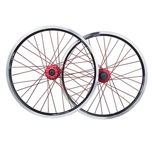 Ruedas de bicicleta de montaña : VPPV MTB Ruedas de Bicicleta de 26 Pulgadas, Pared Doble Aluminio Rodamientos Sellados Freno de Disco / Freno En V 32 Hoyos 7 / 8 / 9 / 10 Velocidad (Color : Rojo)