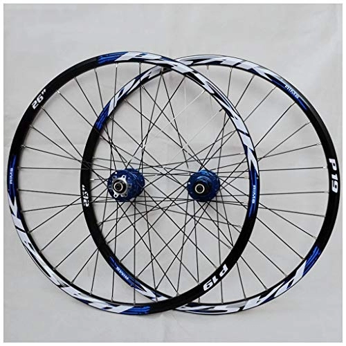 Ruedas de bicicleta de montaña : VPPV Ruedas de Bicicleta MTB 26 Pulgadas 27.5" 29 Er Aluminio Freno de Disco Ruedas de Ciclismo de Montaña para Velocidad 7 / 8 / 9 / 10 / 11 (Color : Azul, Size : 29INCH)