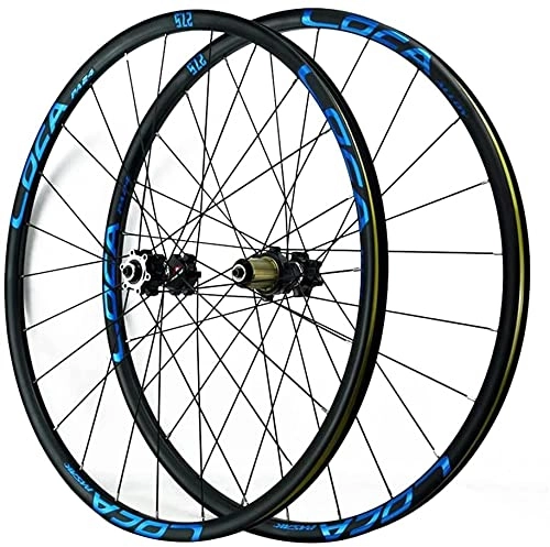 Ruedas de bicicleta de montaña : Wheelset 26 / 27.5 / 29In Bicycle Wheels, Quick Release Ultralight Aluminum Rims MTB Wheelset Disc Brake Front and Back Wheels 8-12 Speed Road Wheel (Color : Blue, Size : 27.5")