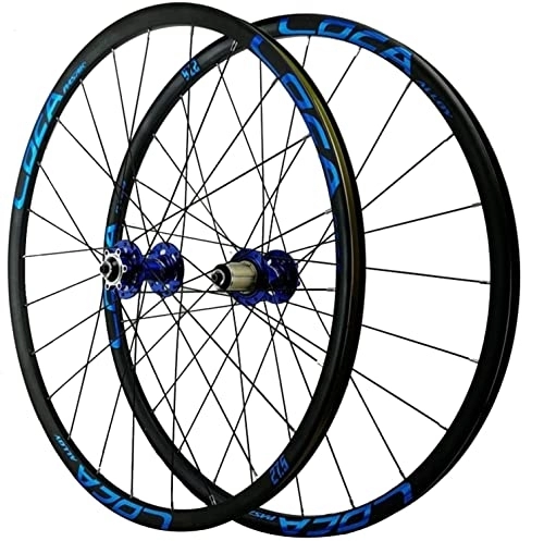 Ruedas de bicicleta de montaña : Wheelset Ruedas de Bicicleta, 26 / 27.5 / 29in Doble de Doble Pared Freno 4 rodamientos de montaña Ruedas 7 / 8 / 9 / 10 / 11 / 12 Velocidad rápida Liberación Road Wheel (Color : Blue, Size : 27.5inch)