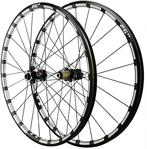 Ruedas de bicicleta de montaña : Wheelset Ruedas for bicicletas de 26 / 27.5 ", bicicleta de montaña de 15 mm de rueda del eje del cañón de 15 mm, 24 orificios, tracción recta 4 rodamiento de la rueda del freno del disco rueda del cicl