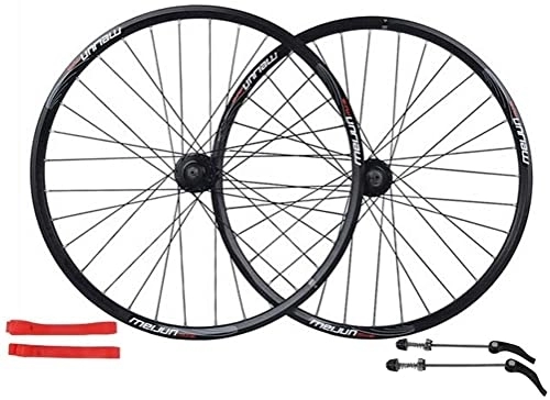 Ruedas de bicicleta de montaña : Wheelset Varicitas for Bicicletas de 26 Pulgadas, aleación de Aluminio Doble de montaña de montaña de montaña DISCH V RODAMIENTOS Sellado Compatible Road Wheel (Color : Black, Size : 26inch)