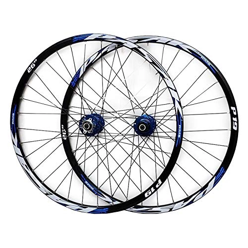Ruedas de bicicleta de montaña : ZCXBHD 26 27, 5 29 Pulgadas MTB Juego De Ruedas Disco De Freno Ruedas De Montaña Delantera Y Trasera Eje Cónico 7 8 9 10 11 Velocidad Liberación Rápida (Color : Blue, Size : 27.5in)