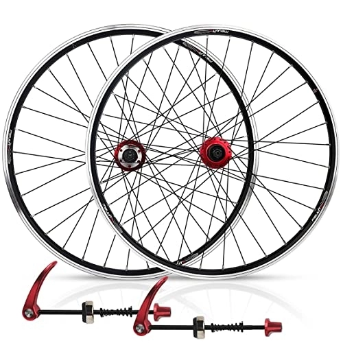 Ruedas de bicicleta de montaña : ZCXBHD Juego de ruedas de bicicleta de montaña de 26 pulgadas, aleación de freno de disco de doble propósito, 7 / 8 / 9 / 10 velocidades, casete de 32 horas, apertura rápida (color: negro)