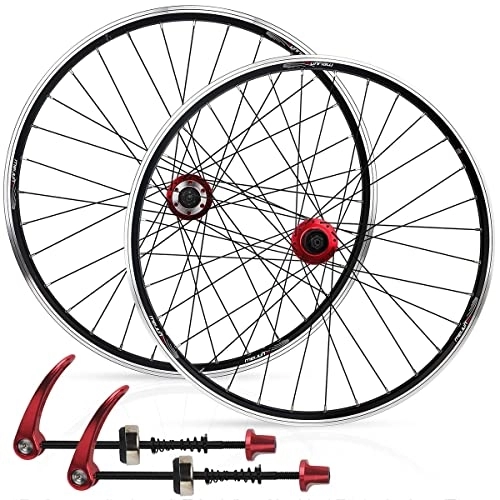 Ruedas de bicicleta de montaña : ZCXBHD Juego de ruedas de bicicleta de montaña de 26 pulgadas, freno de disco de aleación, rodamiento sellado, rueda de bicicleta de 7 / 8 / 9 / 10 velocidades, casete de 32 horas, llanta para freno de