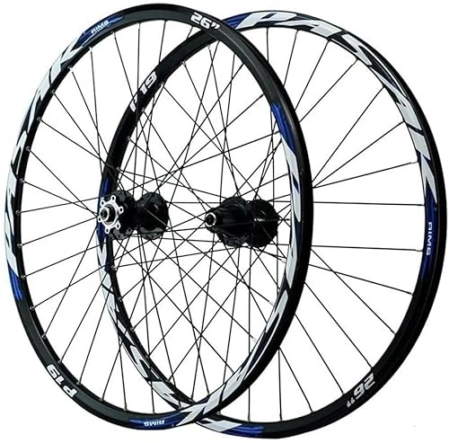 Ruedas de bicicleta de montaña : ZECHAO 26 / 27.5 / 29 "Mountain Bike Wheelset, 32h Ruedas de Bicicleta Ruedas de Bicicleta de Freno de Disco de liberación rápida for 8 9 10 11 12 Cassette de Velocidad Wheelset (Color : Blue, Size :