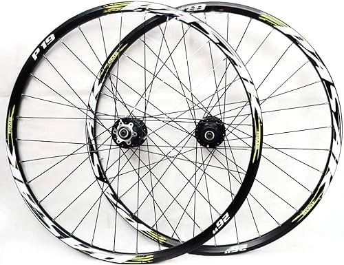 Ruedas de bicicleta de montaña : ZECHAO Juego de ruedas for bicicleta de montaña, llanta de aleación de aluminio de doble pared de 26 / 27, 5 / 29 pulgadas, freno de disco de liberación rápida, ruedas delanteras traseras de 32H y 7-11 ve