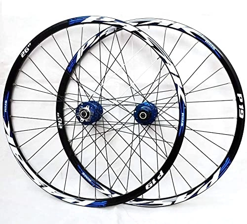 Ruedas de bicicleta de montaña : ZECHAO Juego de ruedas para bicicleta de montaña, 26 / 27.5 / 29 pulgadas, llanta de aleación de aluminio de doble pared, freno de disco de liberación rápida, 32H 7-11 velocidades, juego de ruedas