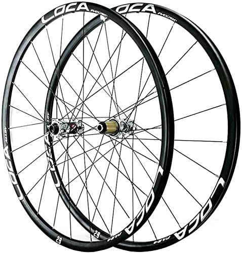 Ruedas de bicicleta de montaña : ZECHAO Mountain Bike Wheelset 26 / 27.5 / 29 Pulgadas, aleación de Aluminio Rim 24H Disco Frake a través de los Ejes Ruedas traseras Delanteras Fit 8 9 10 11 12 Cassette de Velocidad Wheelset (Color :