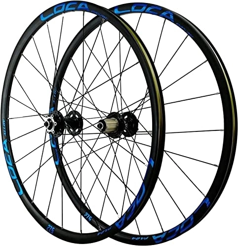 Ruedas de bicicleta de montaña : ZECHAO MTB Juego de Ruedas de liberación rápida 26 / 27. 5 Pulgadas, aleación de Aluminio Bicicleta montaña 4 cojinete Freno de Disco 24H llanta for 7 / 8 / 9 / 10 / 11 Velocidad Wheelset (Color : Blue, Size