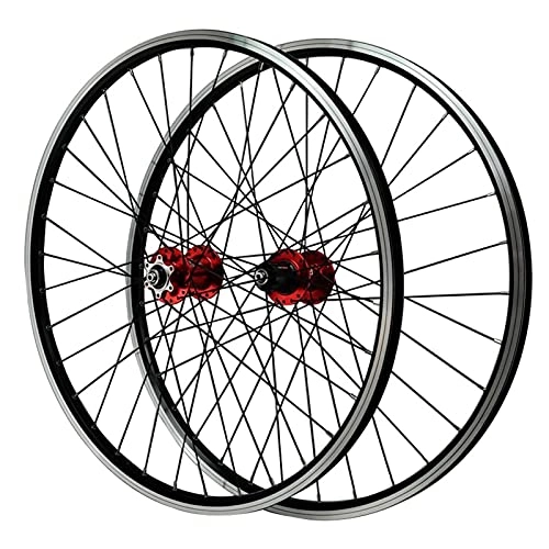 Ruedas de bicicleta de montaña : ZPPZYE 26" 27, 5 Pulgadas 29er Ruedas de Bicicleta Pared Doble Aleación de Aluminio Freno en V Ruedas de Ciclismo MTB 32 Hoyos para 7-12 Velocidades (Color : Rojo, Size : 26 Inch)